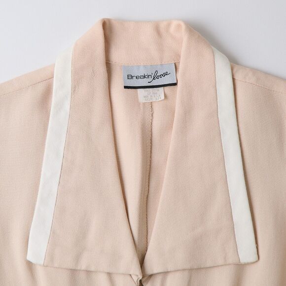 VTG 90s Breakin’ Loose Sleeveless Tunic Vest Sz 4 Button Minimalist Academia - Picture 8 of 10